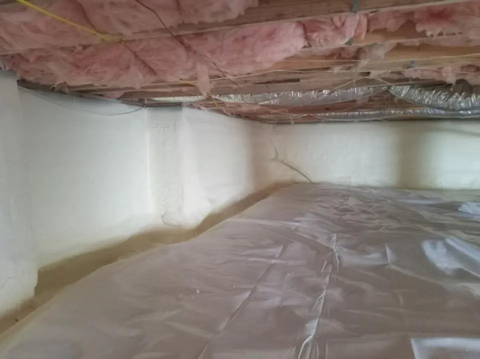 Crawl space encapsulation with closed-cell spray foam for Attic Insulation in Algoma